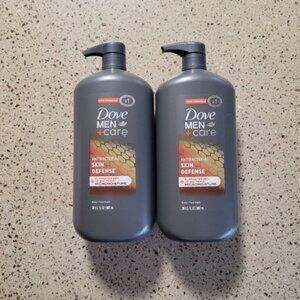 2 New Dove Men + Care Antibacterial Skin Defense Body & Face Wash 30 Oz Ea 12/26